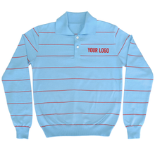 Load image into Gallery viewer, Sky blue long-sleeved rest jersey customised with your own lettering