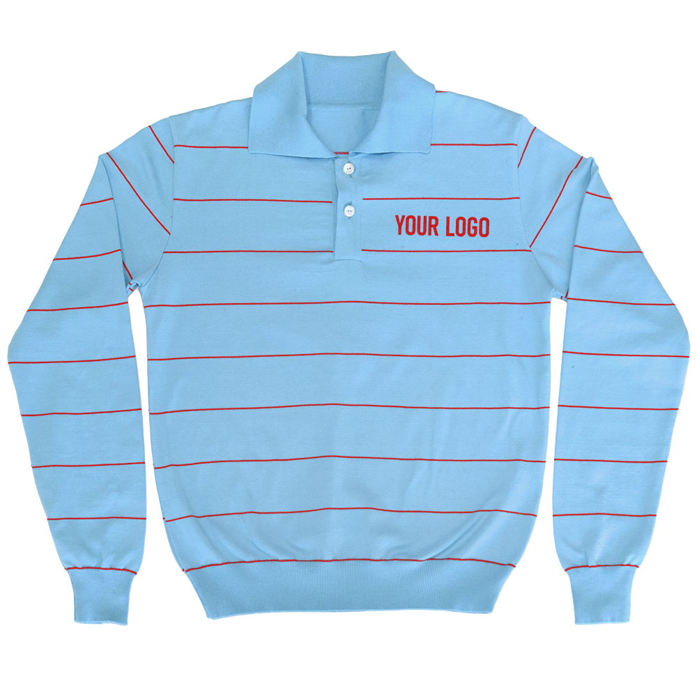Sky blue long-sleeved rest jersey customised with your own lettering