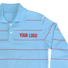 Load image into Gallery viewer, Sky blue long-sleeved rest jersey customised with your own lettering