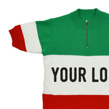 Load image into Gallery viewer, Tricolor jersey customised with your own lettering
