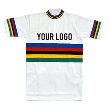 Load image into Gallery viewer, Rainbow jersey tubular sleeve customised with your own lettering
