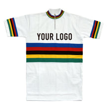 Load image into Gallery viewer, Rainbow jersey tubular sleeve customised with your own lettering