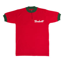 Load image into Gallery viewer, Red "Silk" jersey customised with Tiralento lettering