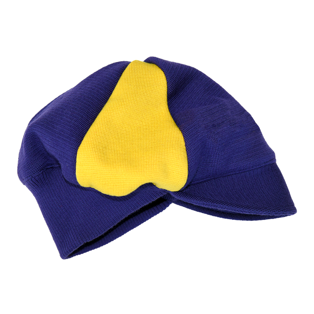 Purple yellow woolen cap