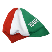 Load image into Gallery viewer, Tricolor woolen cap customised with your own lettering