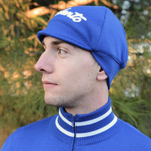 Load image into Gallery viewer, Light blue woolen cap customised with Tiralento lettering