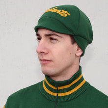 Load image into Gallery viewer, Green woolen cap customised with Tiralento lettering