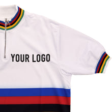 Load image into Gallery viewer, Rainbow “Silk” jersey customised with your own lettering

