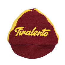 Load image into Gallery viewer, Grenade yellow wollen cap customised with Tiralento lettering
