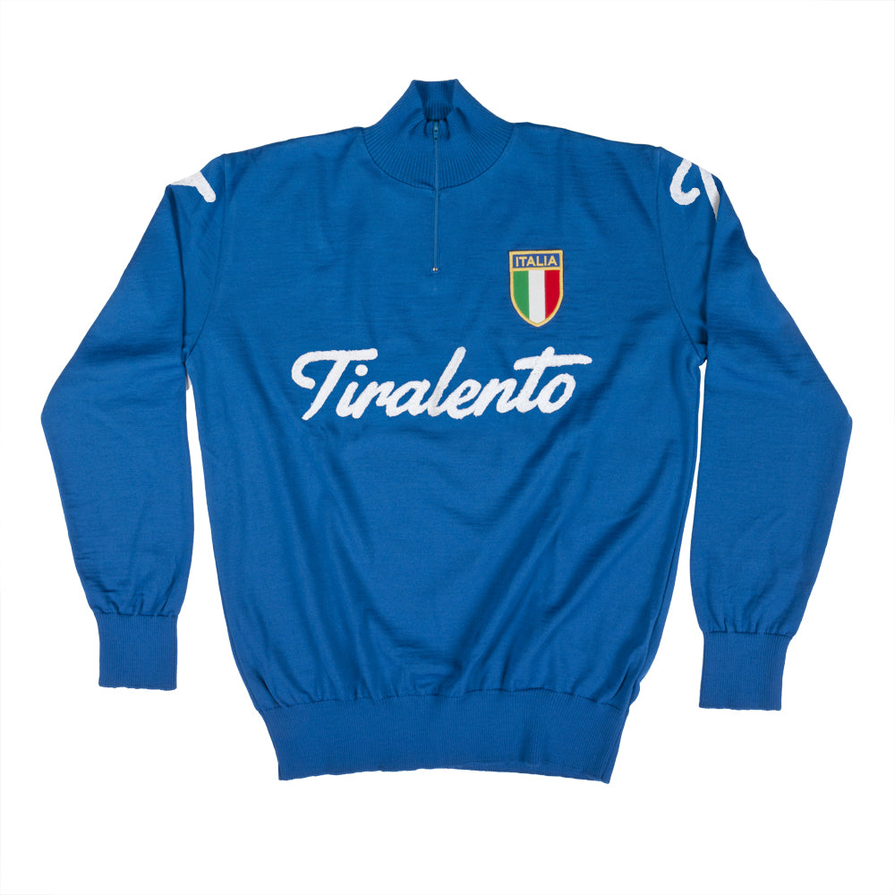 Italy national team lightweight training jumper customised with Tiralento lettering