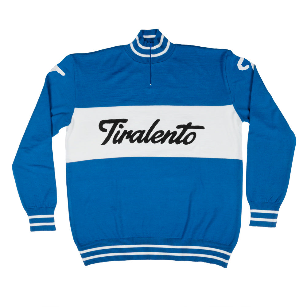 Giro Lombardia lightweight training jumper customised with Tiralento lettering