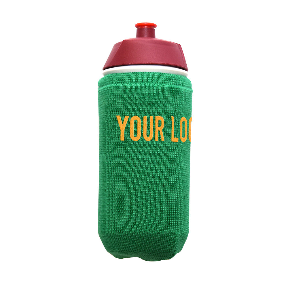 Green bottle-cover customised with your own lettering