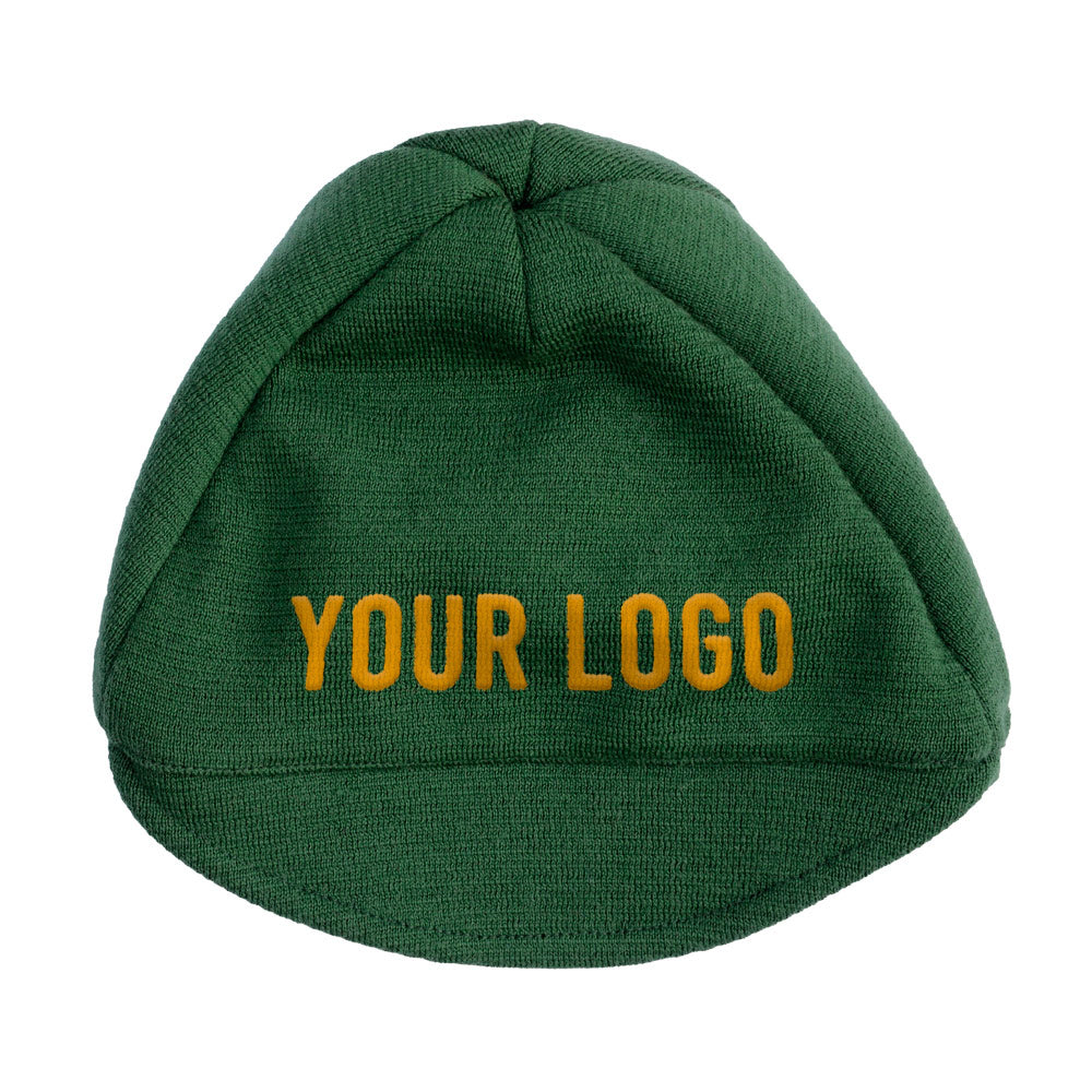 Green woolen cap customised with your own lettering