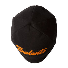 Load image into Gallery viewer, Black woolen cap customised with Tiralento lettering
