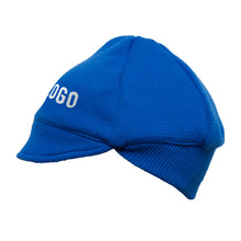 Load image into Gallery viewer, Light blue woolen cap customised with your own lettering
