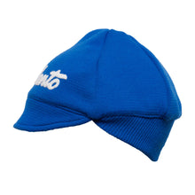 Load image into Gallery viewer, Light blue woolen cap customised with Tiralento lettering
