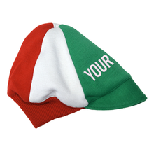 Load image into Gallery viewer, Tricolor woolen cap customised with your own lettering
