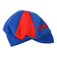 Load image into Gallery viewer, Sky-blue red woolen cap customised with Tiralento lettering
