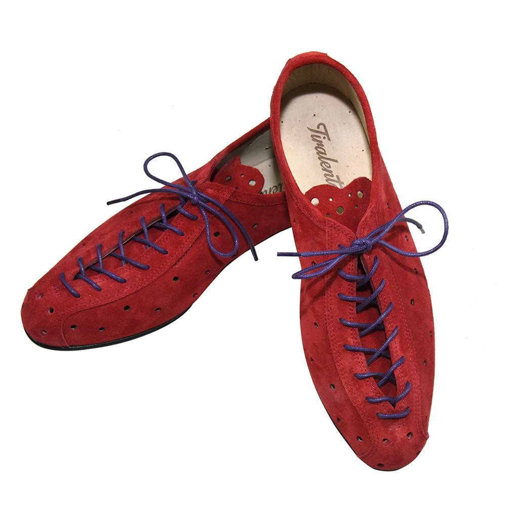 Chaussures de promenade en suède rouge