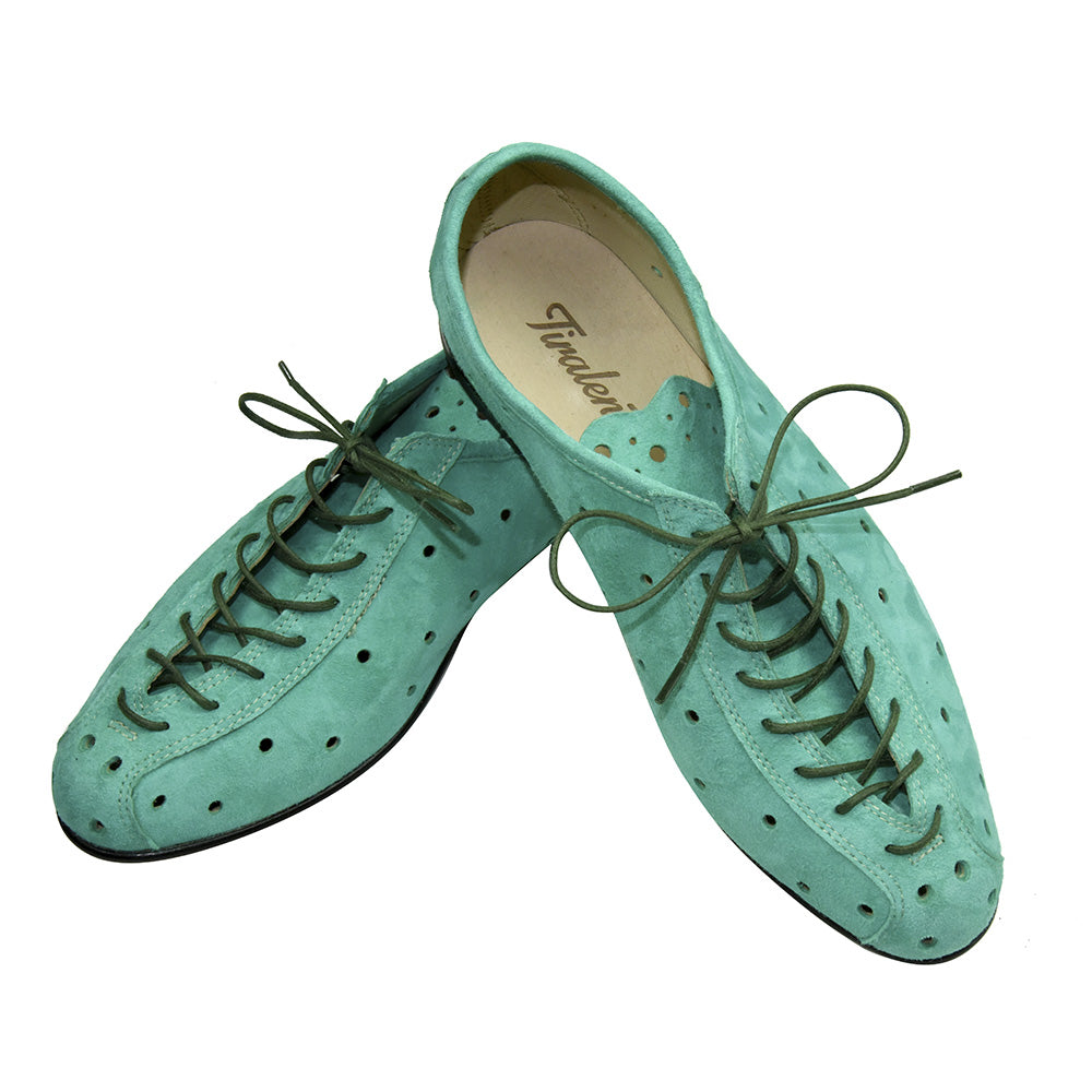Chaussures de promenade en suède vert