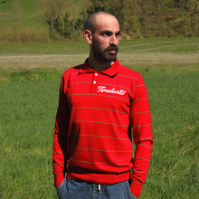 Load image into Gallery viewer, Red long-sleeved rest jersey customised with your own lettering
